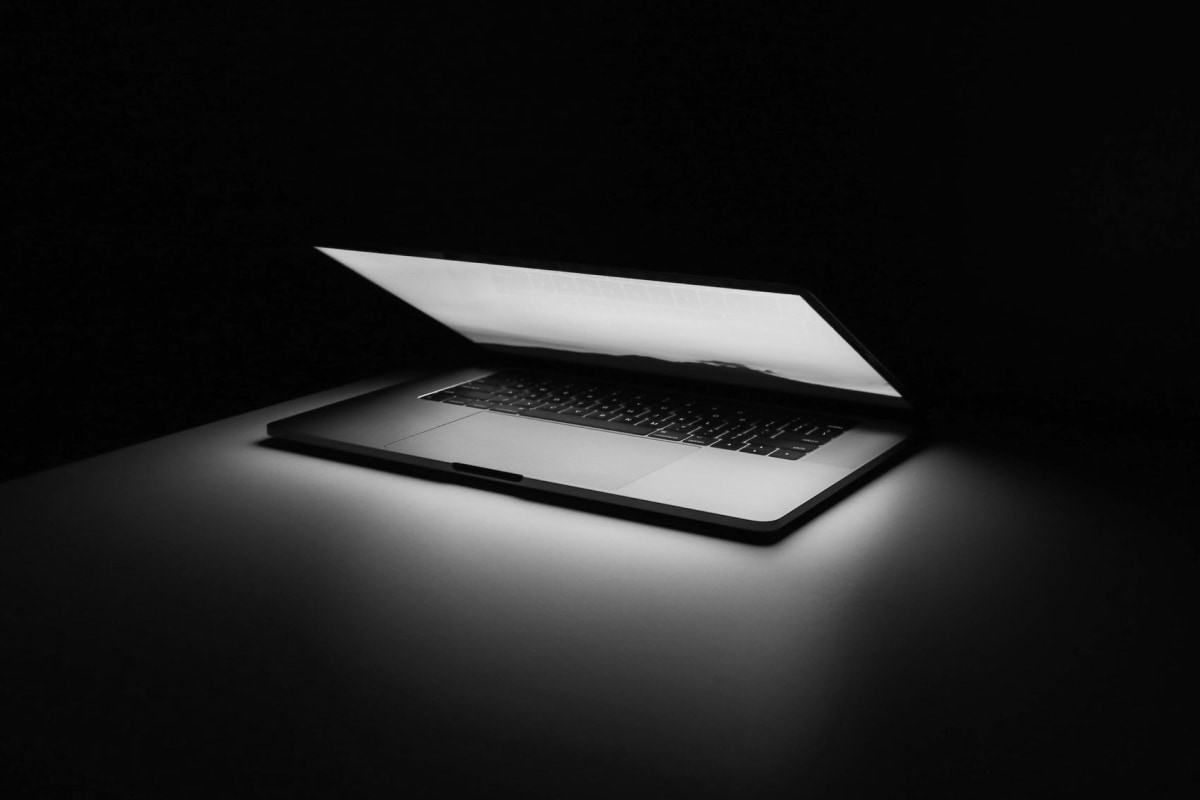 A black and white laptop